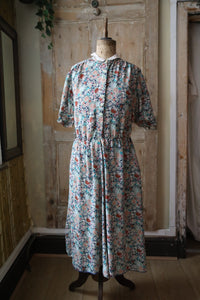 Vintage 1990s Floral Cottagecore Dress – Button Down – William Morris-Inspired