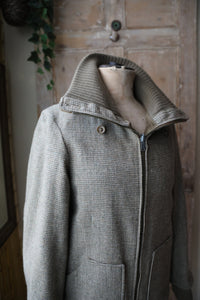 Vintage 1970s Handmade Corduroy & Tweed Coat – Green – Reversible Small Jacket