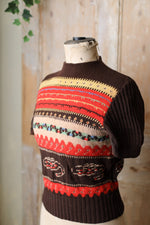 Load image into Gallery viewer, Rare vintage 1940s western wool handknit jumper - UK10
