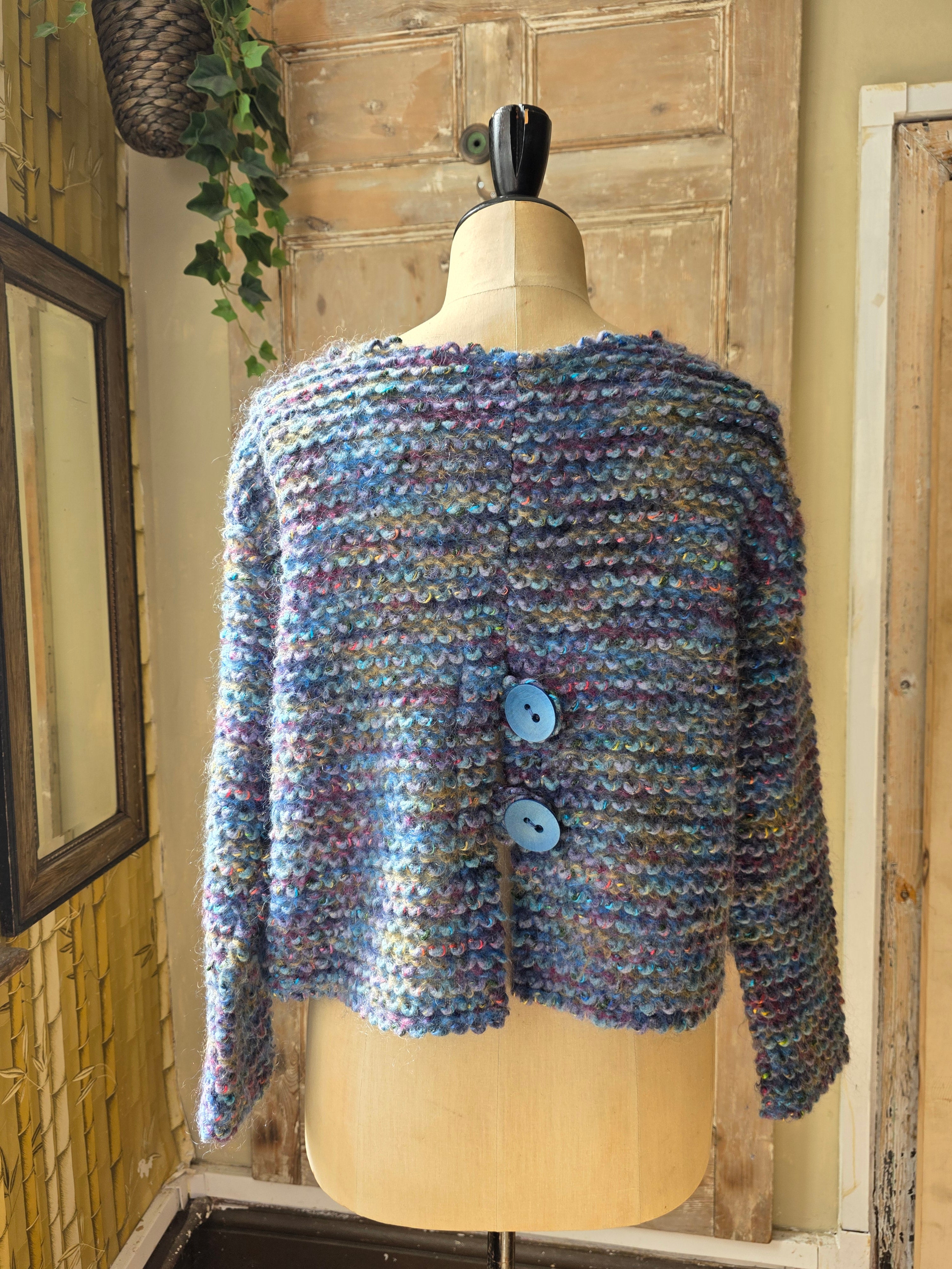Vintage Chunky Knit Wool Cardigan by Shepard's Linen Clothing – UK 14/16