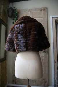 Vintage 1940s Mink Fur Coat – Dark Brown – Original Swing Cropped Evening Jacket
