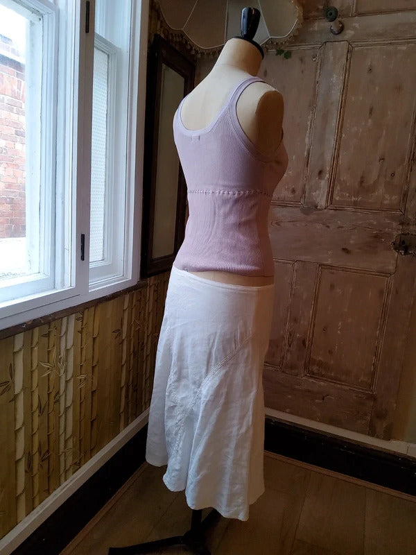 Vintage Y2K Lilac lineaRibbed Cami Top Bow Detail UK8