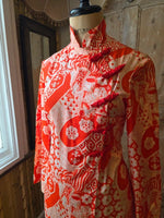 Load image into Gallery viewer, Vintage 1960s Handmade Red &amp; White Print Maxi Dress Uk12
