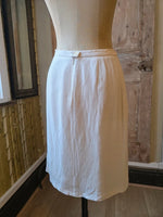 Load image into Gallery viewer, Vintage Y2K Max Mara Linen Pencil Skirt | Cream Tailored Midi | Designer Italian | W30" pietra
