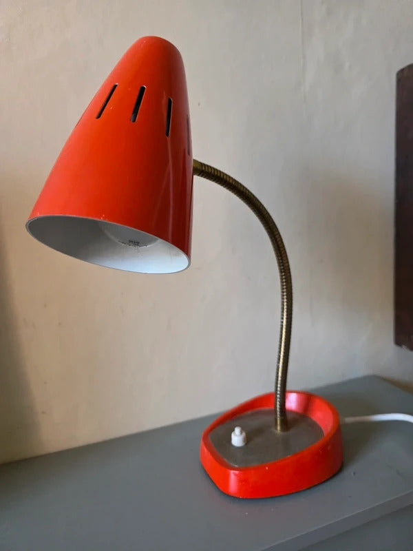Vintage 1960s Pifco Red Desk Lamp – Made in England