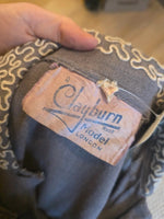 Load image into Gallery viewer, Vintage 1940s Clayburn Model London Dress – Drop Waist, Pleated Skirt, Button Front (UK 12–14)
