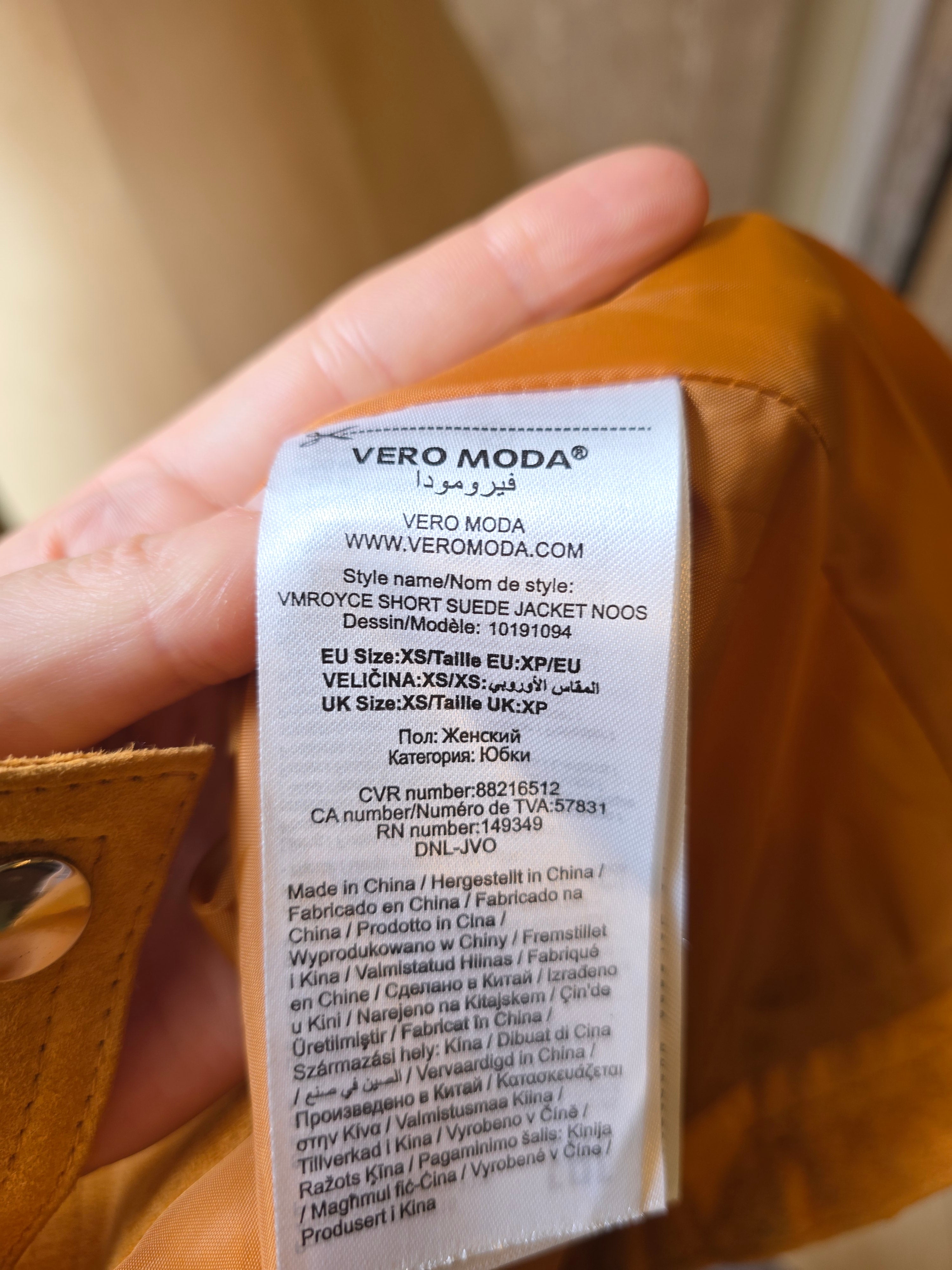 Vintage Y2K fitted orange leather jacket - bomber - uk6 Vero moda