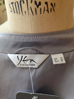 Load image into Gallery viewer, Vintage 90s Silver Oriental Style Satin Jacket by Y2K Collection – UK 10/12
