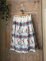 Load image into Gallery viewer, Vintage 1950s Sportaville Novelty Print Cotton Skirt – Bicycle Print – S
