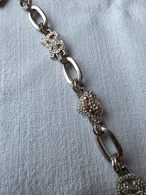 Y2k Juicy Couture Silver Tone Charm Bracelet – Heart Logo