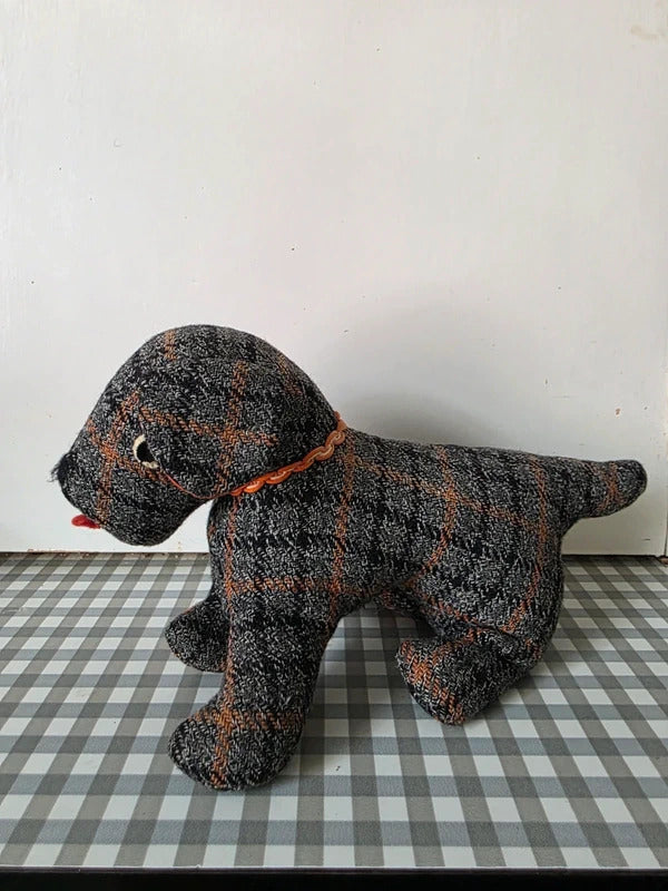 Vintage 1960s Weighted Fabric Dog Toy / Doorstop