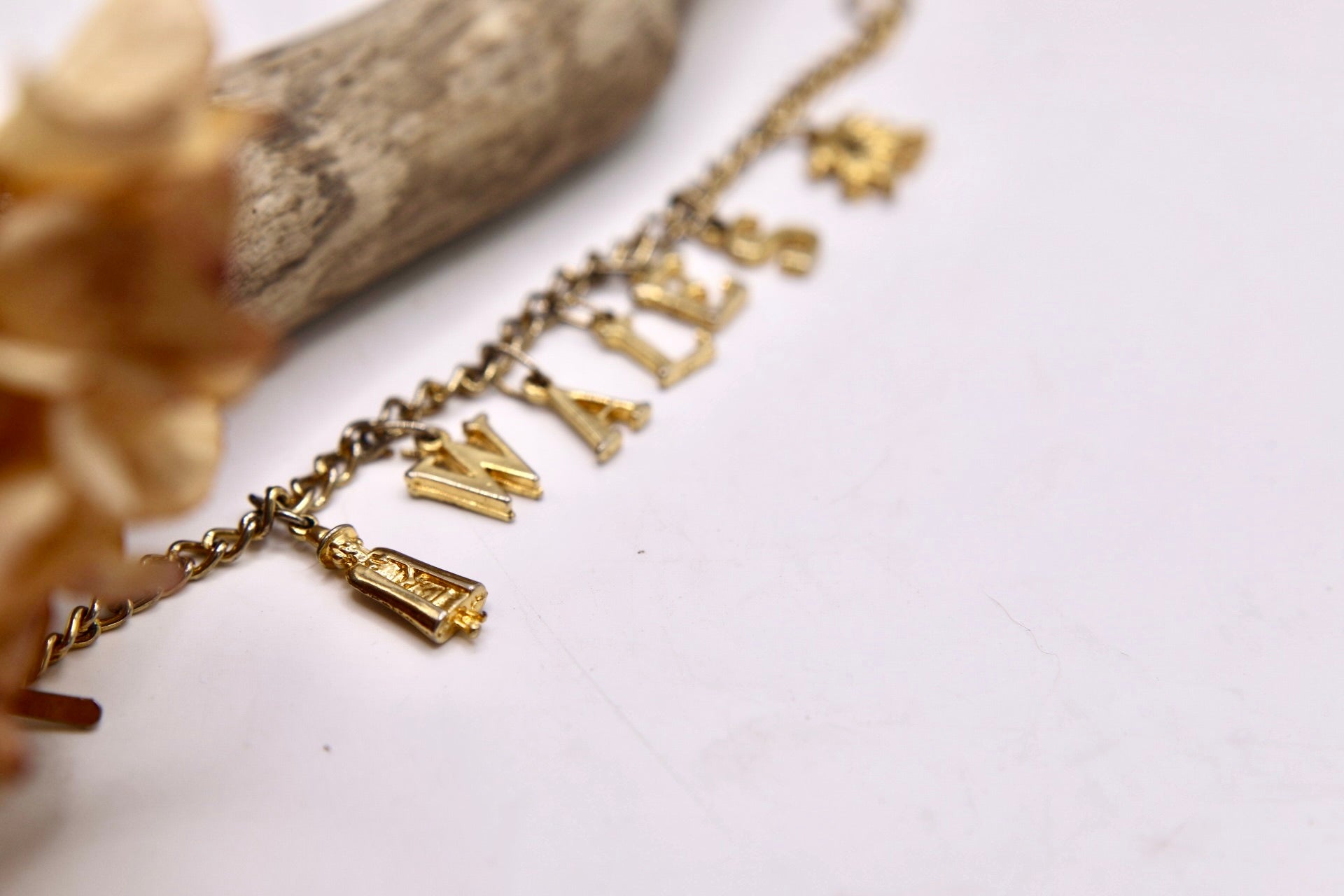 Vintage Wales charm bracelet - gold tone costume jewellery