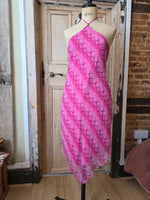 Load image into Gallery viewer, Vintage Y2K New Look Pink Snake Print Handkerchief Midi Dress | Halterneck | UK 12
