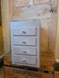 Vintage Painted Wooden Apothecary Chest | Rustic 4 Drawer Jewellery Cabinet | Shabby Chic Storage
