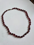 Vintage 1930s Cherry Red Faceted Glass Bead Necklace