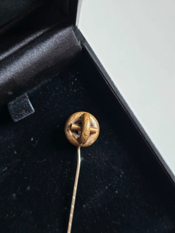 Antique Edwardian Gold tone Love Knot Stick Pin