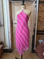 Load image into Gallery viewer, Vintage Y2K New Look Pink Snake Print Handkerchief Midi Dress | Halterneck | UK 12
