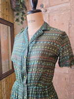 Load image into Gallery viewer, Vintage 1950s Sheer Floral Shirtwaister by Styled by Lynbrook – UK 10
