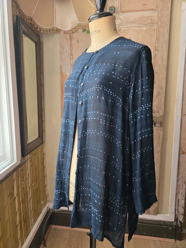 Paul Costelloe Dressage Navy Linen Mix Shirt jacket