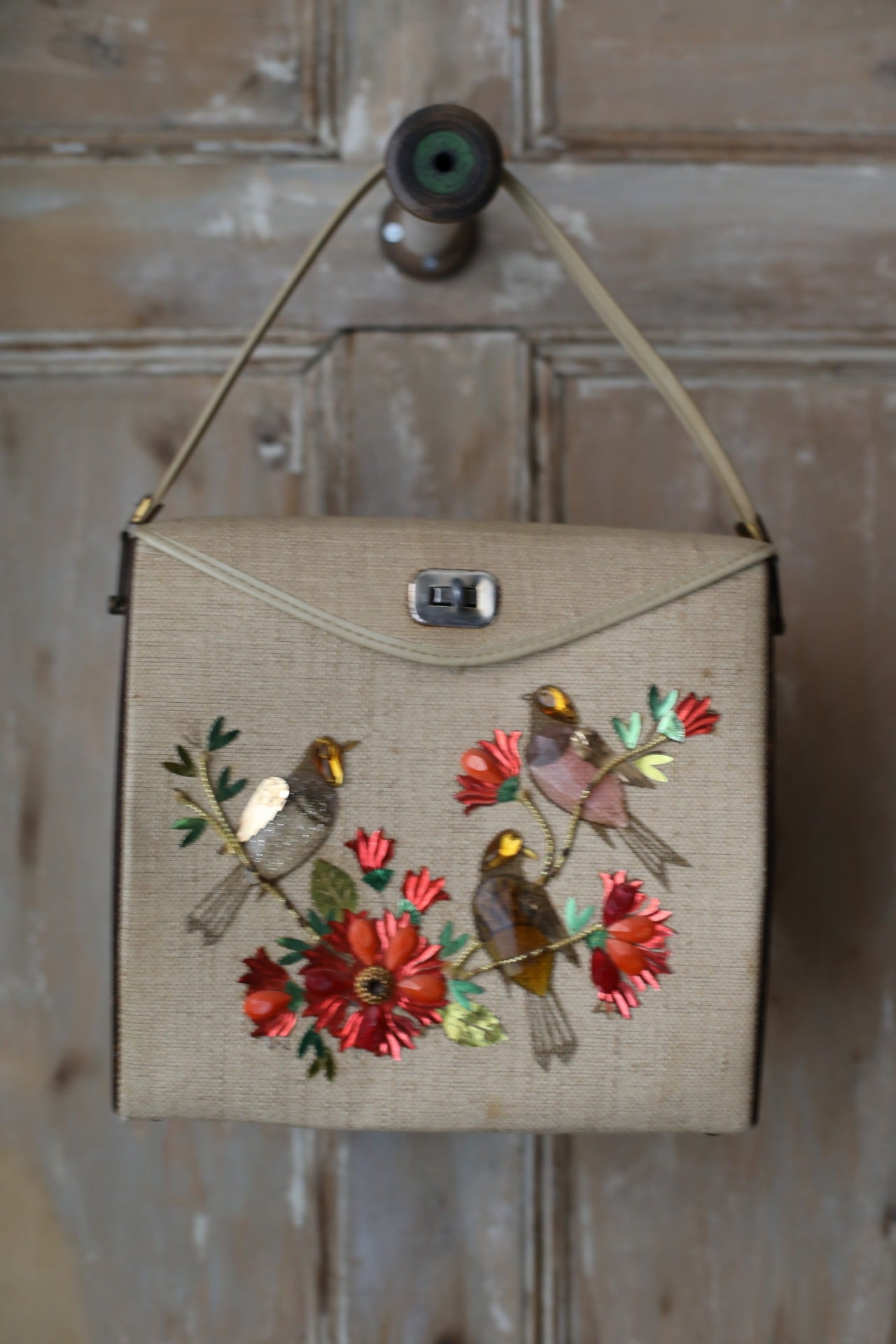 Vintage early 1950s bird purse - vintage 1950's bird bag - enid collins