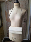 Vintage Michel Ambers Cream Leather Clutch Bag chain