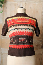 Load image into Gallery viewer, Rare vintage 1940s western wool handknit jumper - UK10
