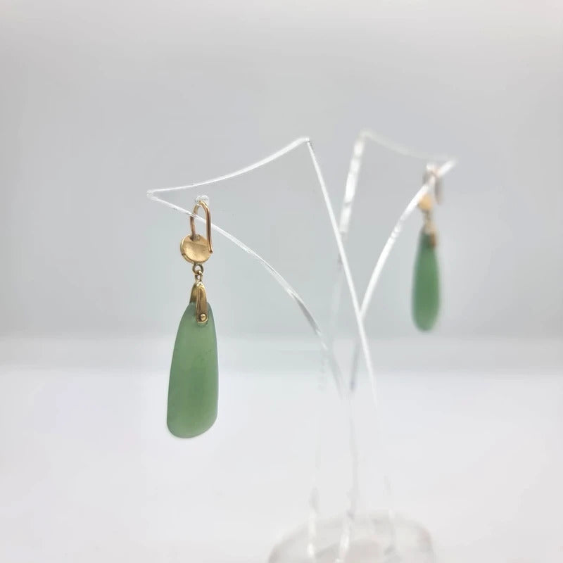 Antique Jade Earrings - Edwardian jewellery - 18ct gold