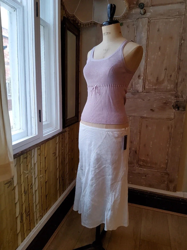 Vintage Y2K Lilac lineaRibbed Cami Top Bow Detail UK8