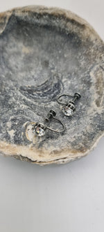 Load image into Gallery viewer, Vintage 1930s rhinestone clip screw on earrings
