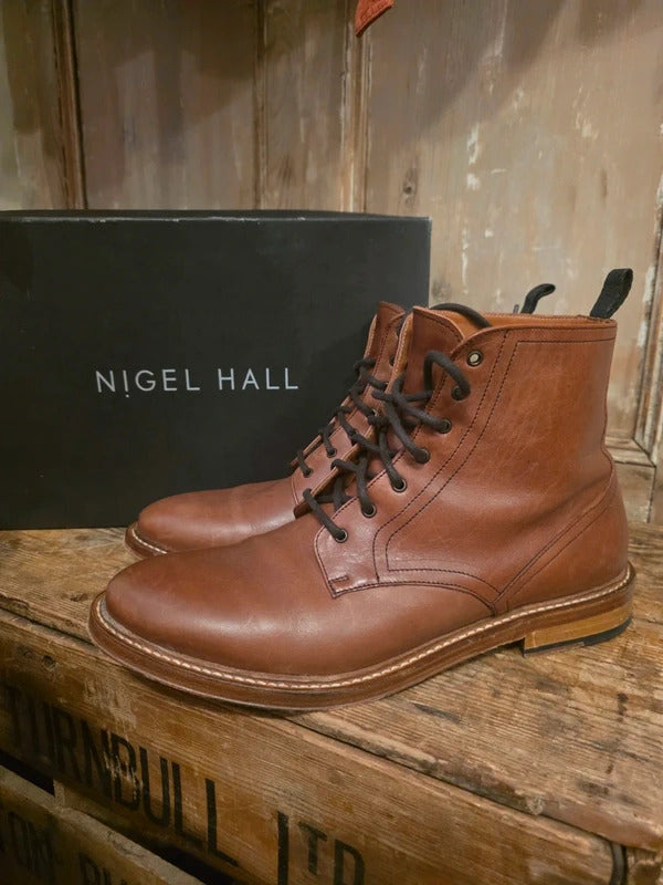Nigel Hall Leather Lace-Up Boots uk8