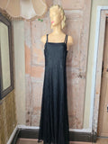 Antique Vintage 1930s Black Satin and Lace Gown Maxi