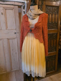 Vintage Y2K Orange Bolero-Style Cropped Crochet Cardigan – S/M