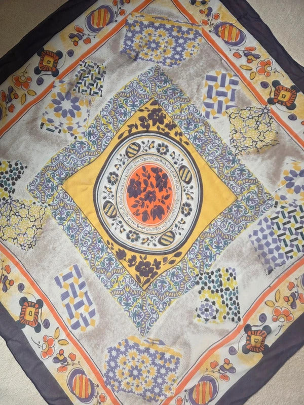 Vintage Per Spook Silk Scarf – Signed Designer Print