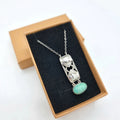 Art Nouveau Jewellery - Silver Necklace - Amazonite gemstone Pendant