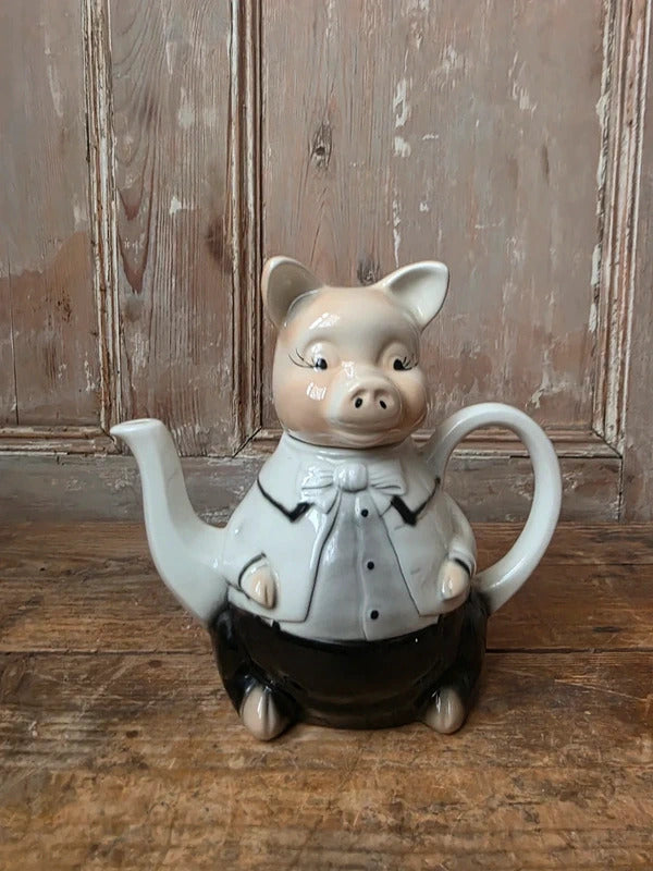 Tony Wood "Master Piggy" Novelty Teapot – Staffordshire Pottery – Vintage English Character Ware