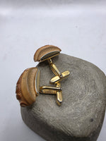 Load image into Gallery viewer, Vintage 1960s woot root gold tone classic cufflinks
