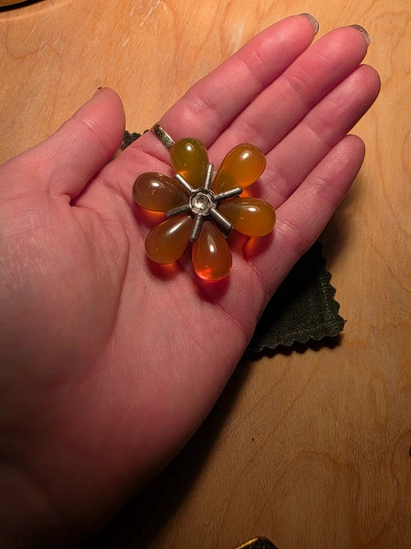 Vintage Apple Juice Bakelite Flower Brooch – 1930s
