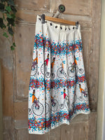 Load image into Gallery viewer, Vintage 1950s Sportaville Novelty Print Cotton Skirt – Bicycle Print – S
