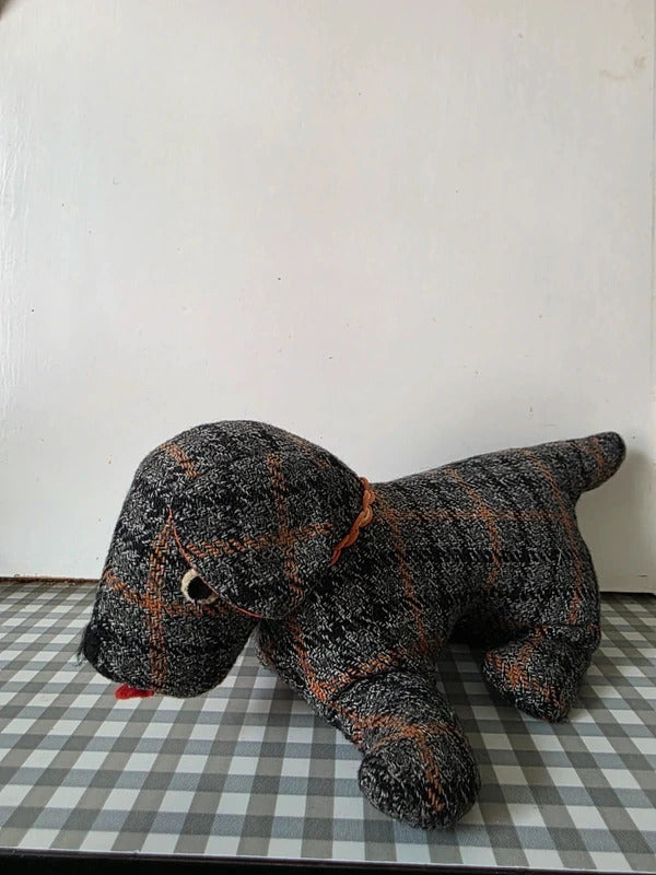 Vintage 1960s Weighted Fabric Dog Toy / Doorstop