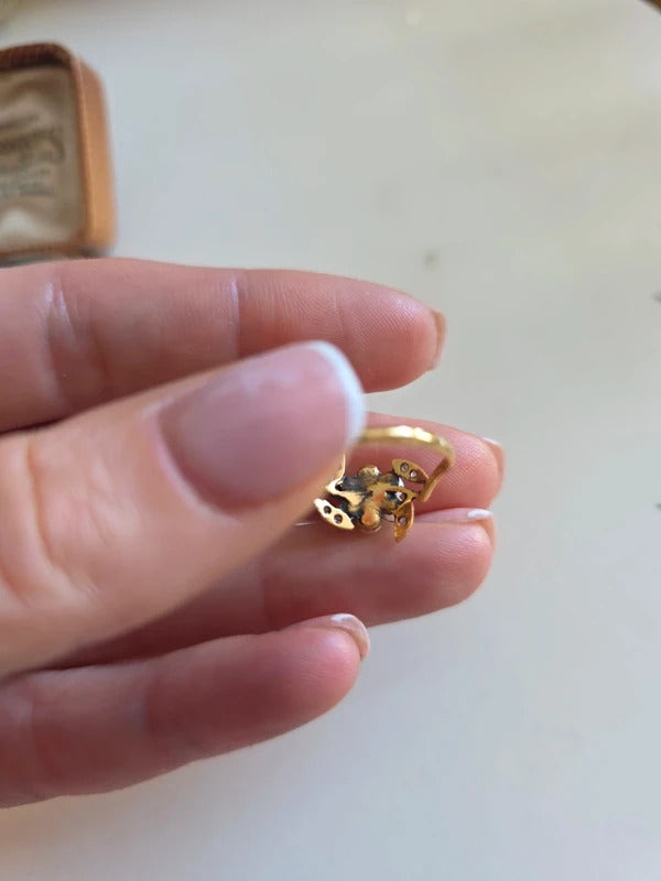 Antique Victorian/Edwardian 18ct Gold Pearl & Diamond Cluster Ring, circa 1890–1910