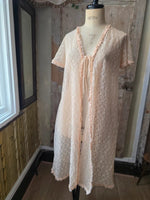 Load image into Gallery viewer, Vintage 1960s Sheer Negligee Blush Lace Peignoir
