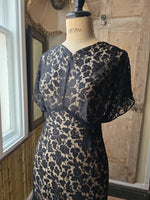 Load image into Gallery viewer, Antique Lace Maxi dress Vintage 1930s Black Lace Dress
