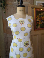 Load image into Gallery viewer, Vintage 1960s novelty butter yellow - Mod Cotton Wiggle Shift Dress
