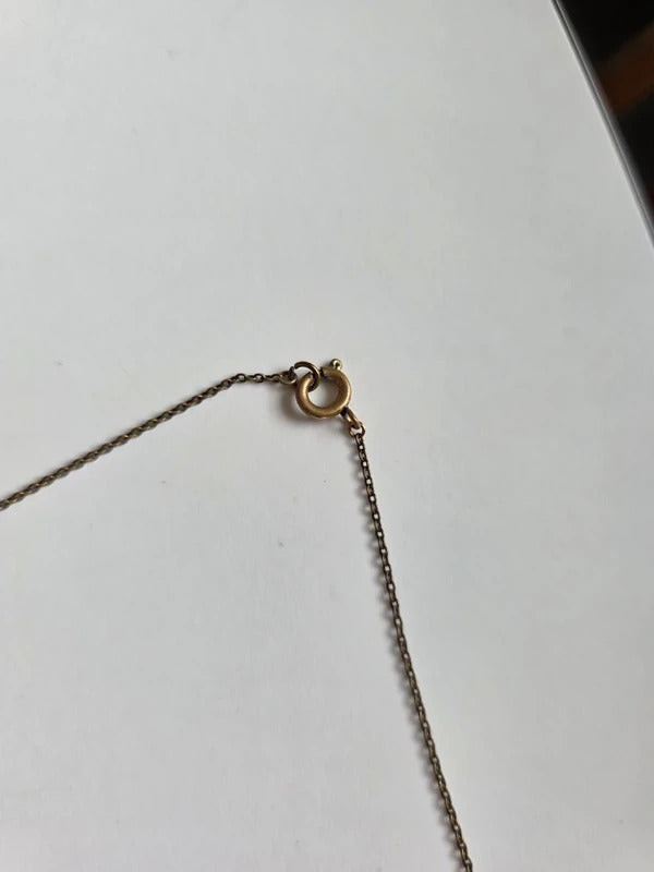 Vintage Art Deco Faceted Glass Drop Necklace – Green & Clear
