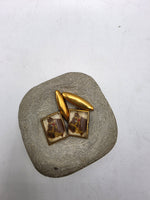Load image into Gallery viewer, Vintage 1940s horse equestrian lucite gold tone cufflinks
