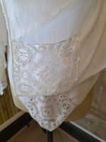 Load image into Gallery viewer, Vintage Upcycled Linen Fairy Top – Handmade Boho Blouse, Open Size, Lace Detail
