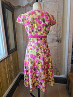 Load image into Gallery viewer, Vintage Y2K M&amp;S Pink &amp; Yellow Floral Linen Dress UK 12
