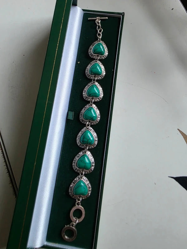 Vintage 1970s Western-Style Turquoise Look Bracelet