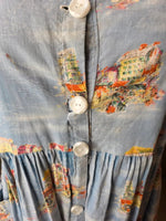 Load image into Gallery viewer, Vintage 1950s cotton novelty Dress Make Do And Mend Project UK12 Needs Repairs
