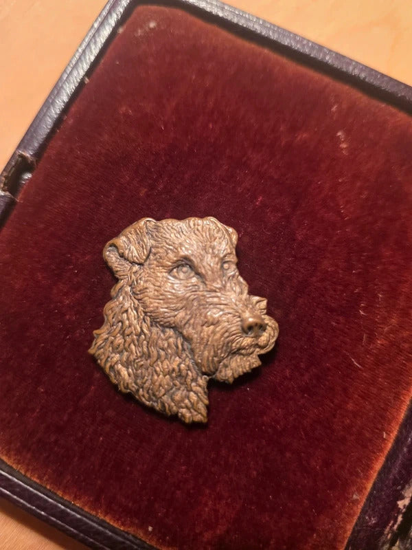 Art Deco Brass Dog Brooch – c. 1920s–1930s